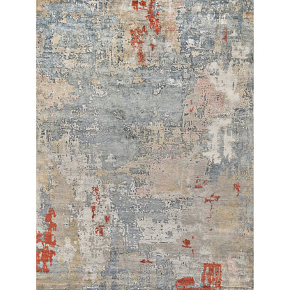 Laureno Rug by Exquisite Rugs in blue multi. Made from bamboo silk in a unique style.