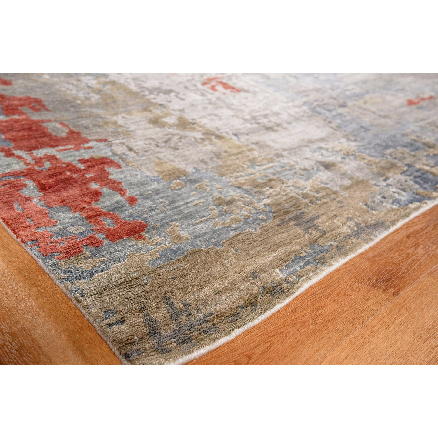 003 SI-1828516,SI-1828517,SI-1828518,SI-1828519,SI-1828520,SI-1828521 | Closeup | Laureno Rug by Exquisite Rugs in blue multi. Made from bamboo silk in a unique style.