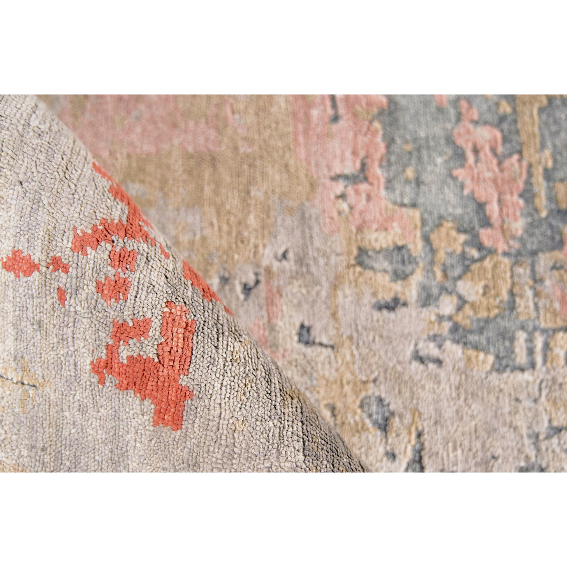 Laureno Rug by Exquisite Rugs in blue multi. Made from bamboo silk in a unique style.
