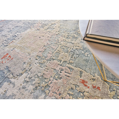Laureno Rug by Exquisite Rugs in blue multi. Made from bamboo silk in a unique style.
