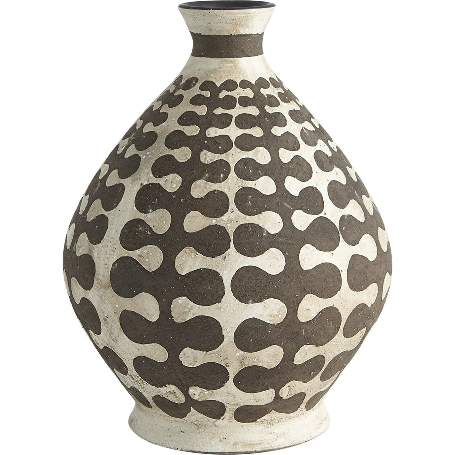 001 SR-892274 | Lifestyle | Interlock Round Vase by Global Views. Made from earthenware in a eclectic & global style.