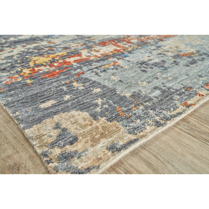 Laureno 4473 Rug by Exquisite Rugs in blue multi. Made from bamboo silk in a unique style.