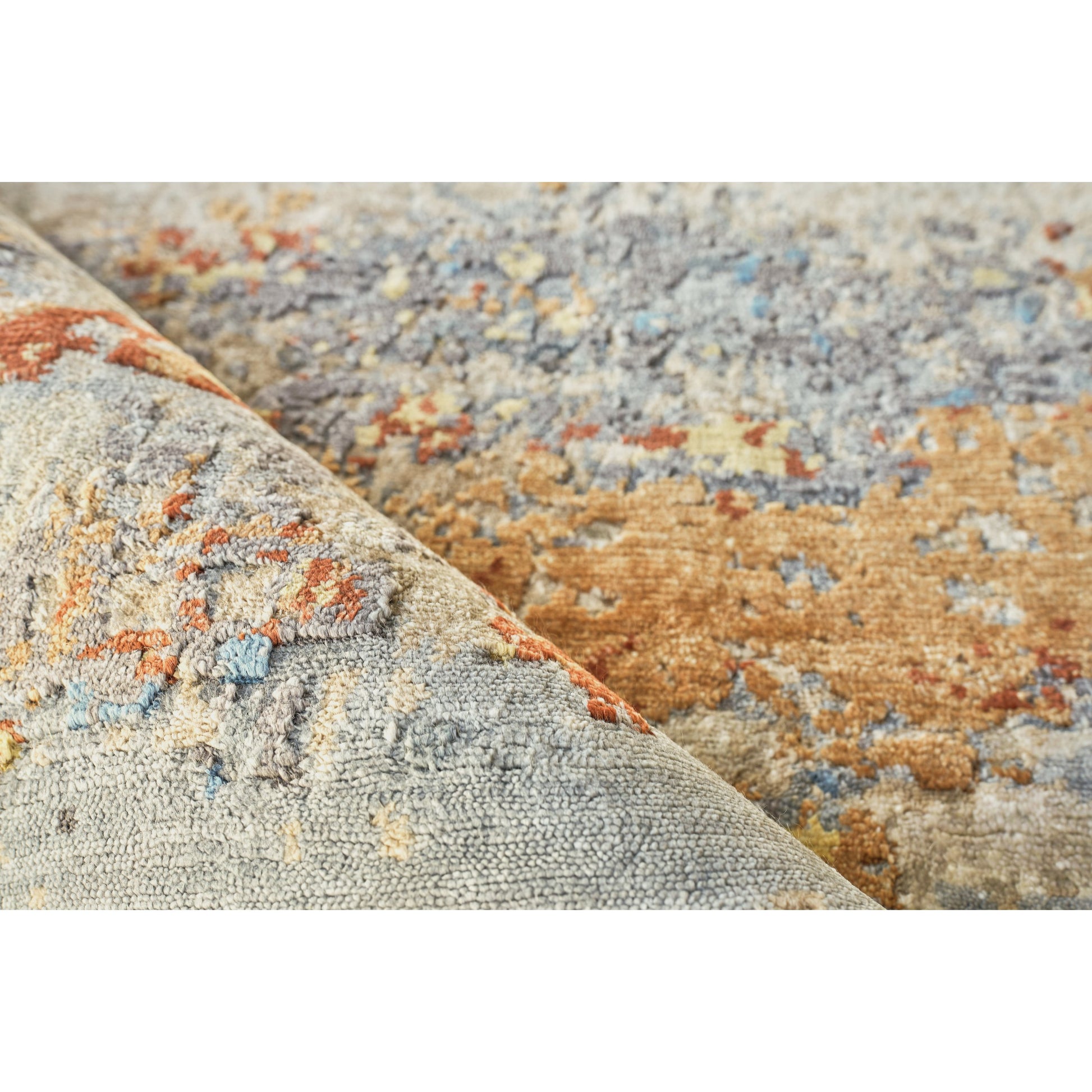 Laureno 4473 Rug by Exquisite Rugs in blue multi. Made from bamboo silk in a unique style.