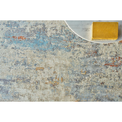Laureno 4473 Rug by Exquisite Rugs in blue multi. Made from bamboo silk in a unique style.