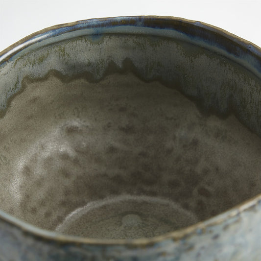 Pinch Pot Planter by Global Views in reactive seafoam. Made from ceramic in a eclectic & global style.