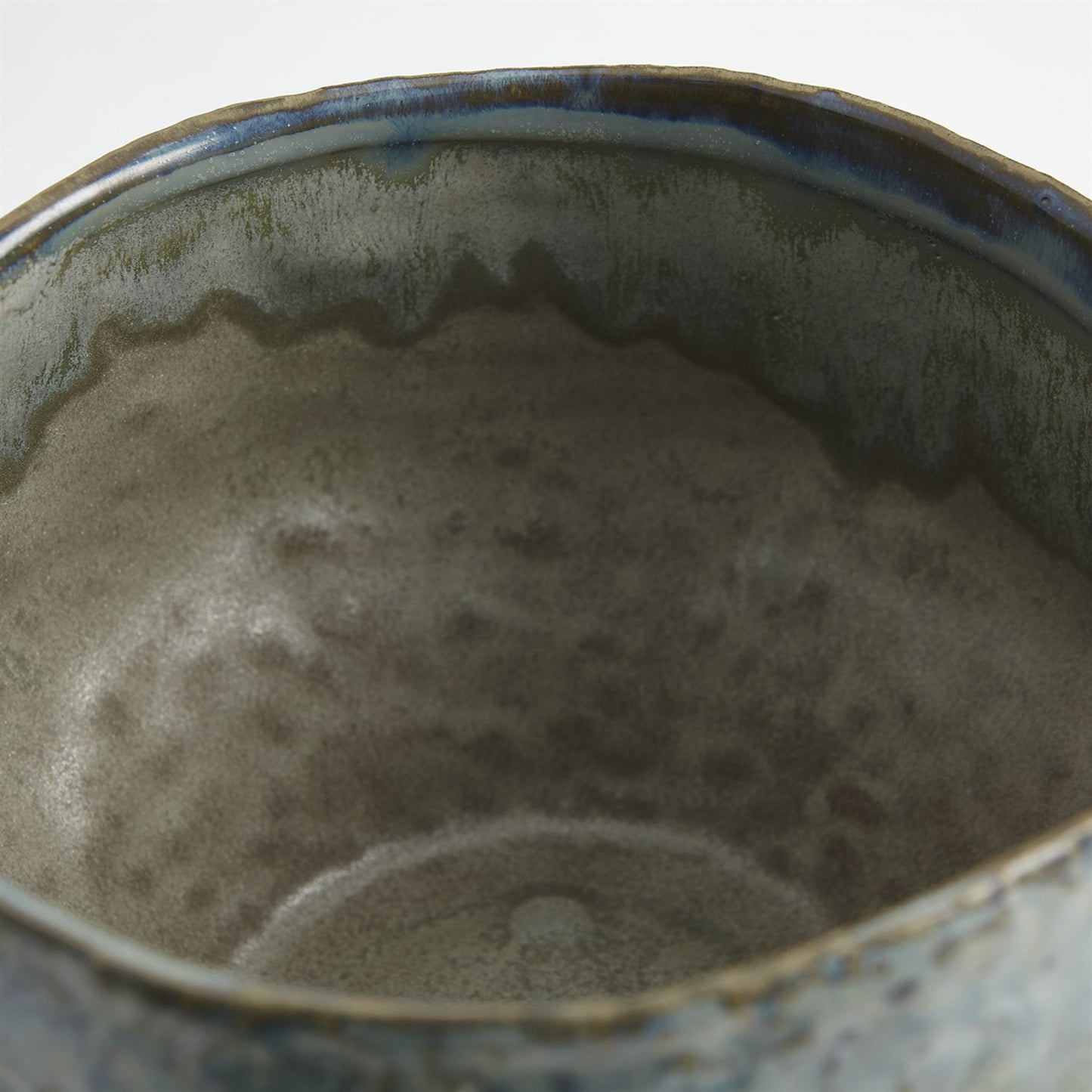 003 SR-939995,SR-939996 | Closeup | Pinch Pot Planter by Global Views in reactive seafoam. Made from ceramic in a eclectic & global style.