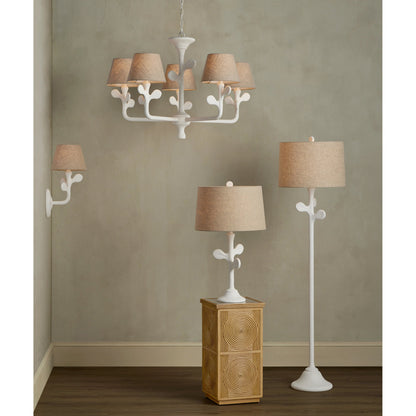 Charny Wall Sconce by Currey and Company in gesso white. Made from composite, metal in a modern style.