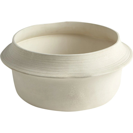 Fladis Bowl by Global Views in matte cream marble. Made from earthenware in a transitional style.