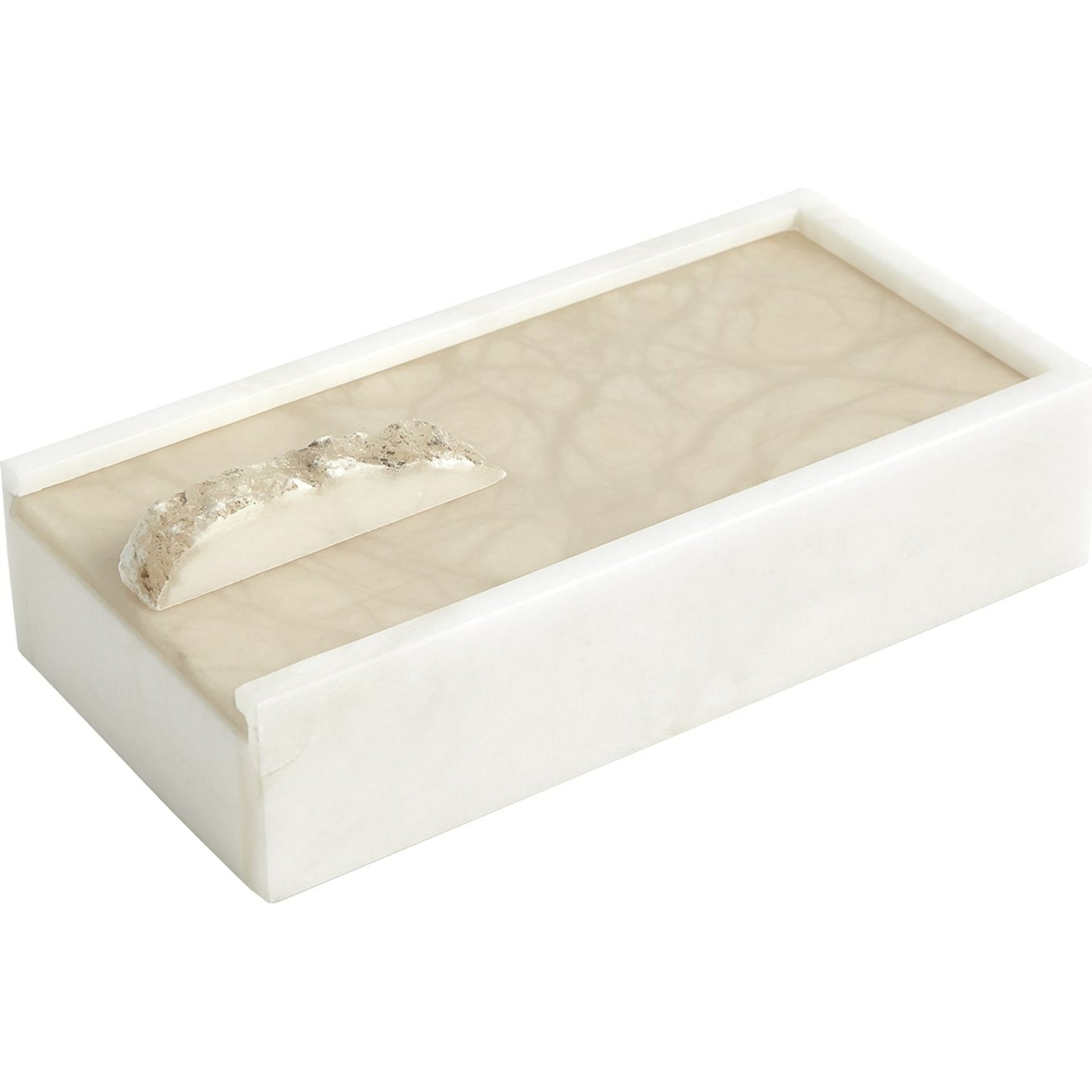 Alabaster Box with Rock Finial by Global Views. Made from alabaster in a modern style.