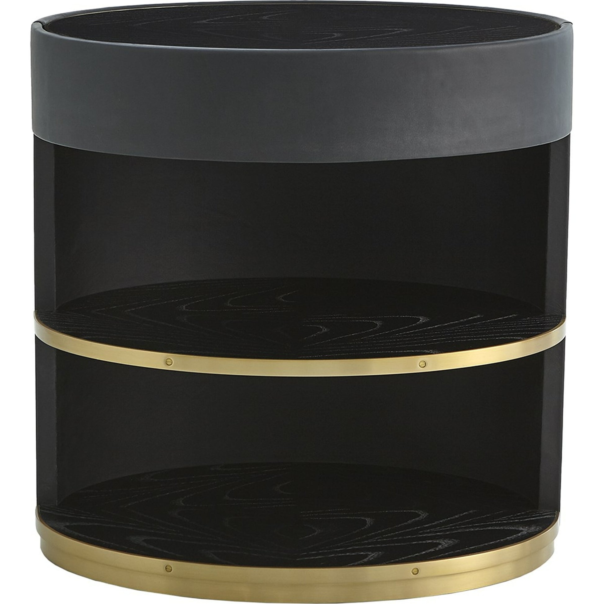 Ellipse Bedside Cabinet by Global Views in black. Made from poplar, oak, black lacquer in a modern style.