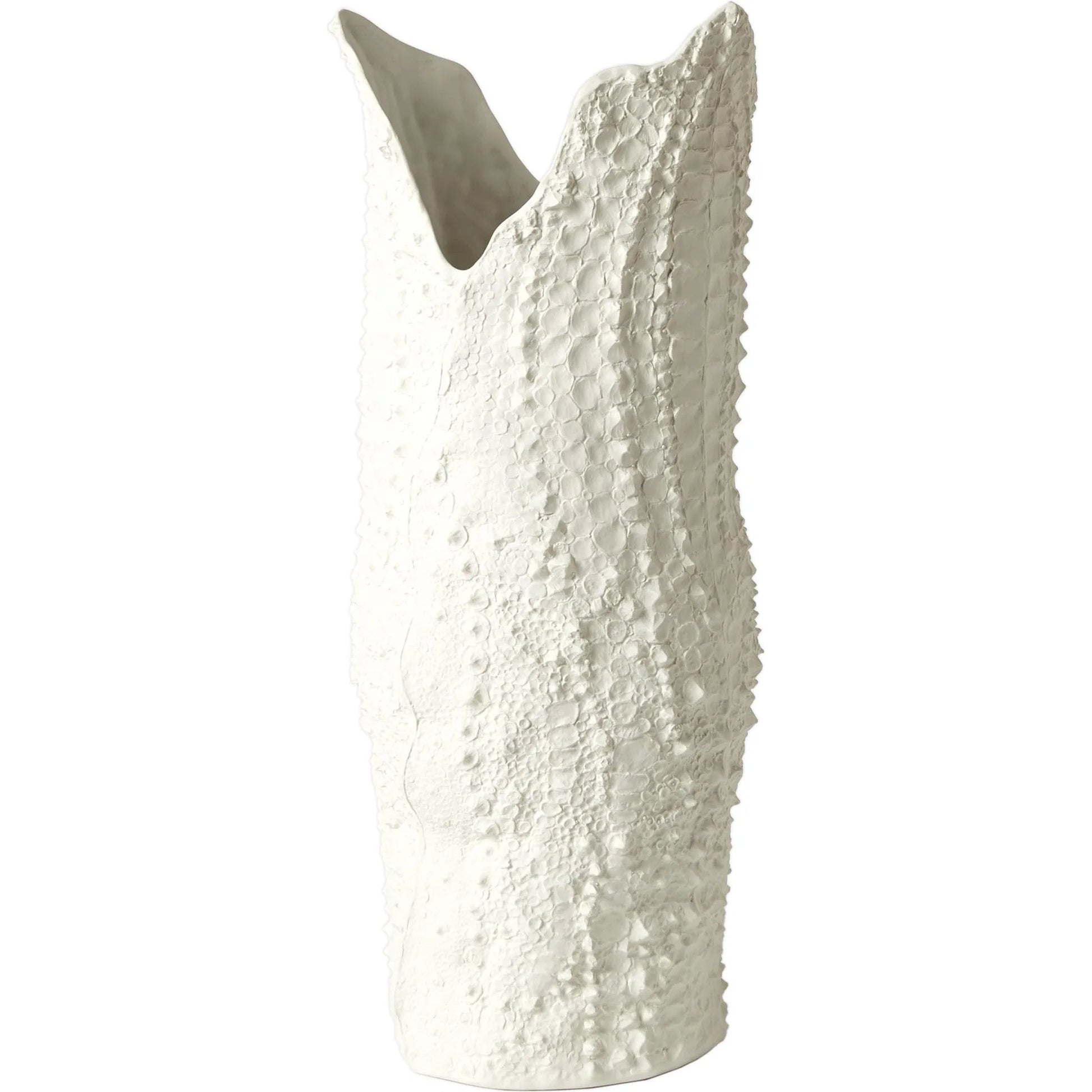 Crocodile Vase by Global Views in matte white. Made from porcelain in a coastal style.
