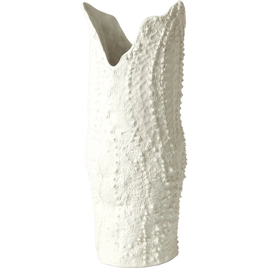 Crocodile Vase by Global Views in matte white. Made from porcelain in a coastal style.