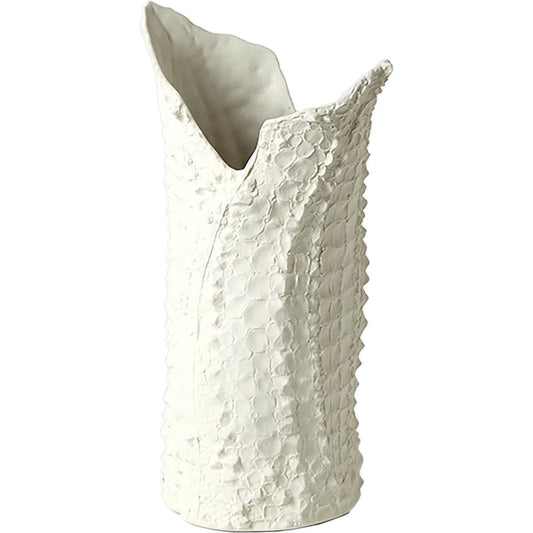 Crocodile Vase by Global Views in matte white. Made from porcelain in a coastal style.