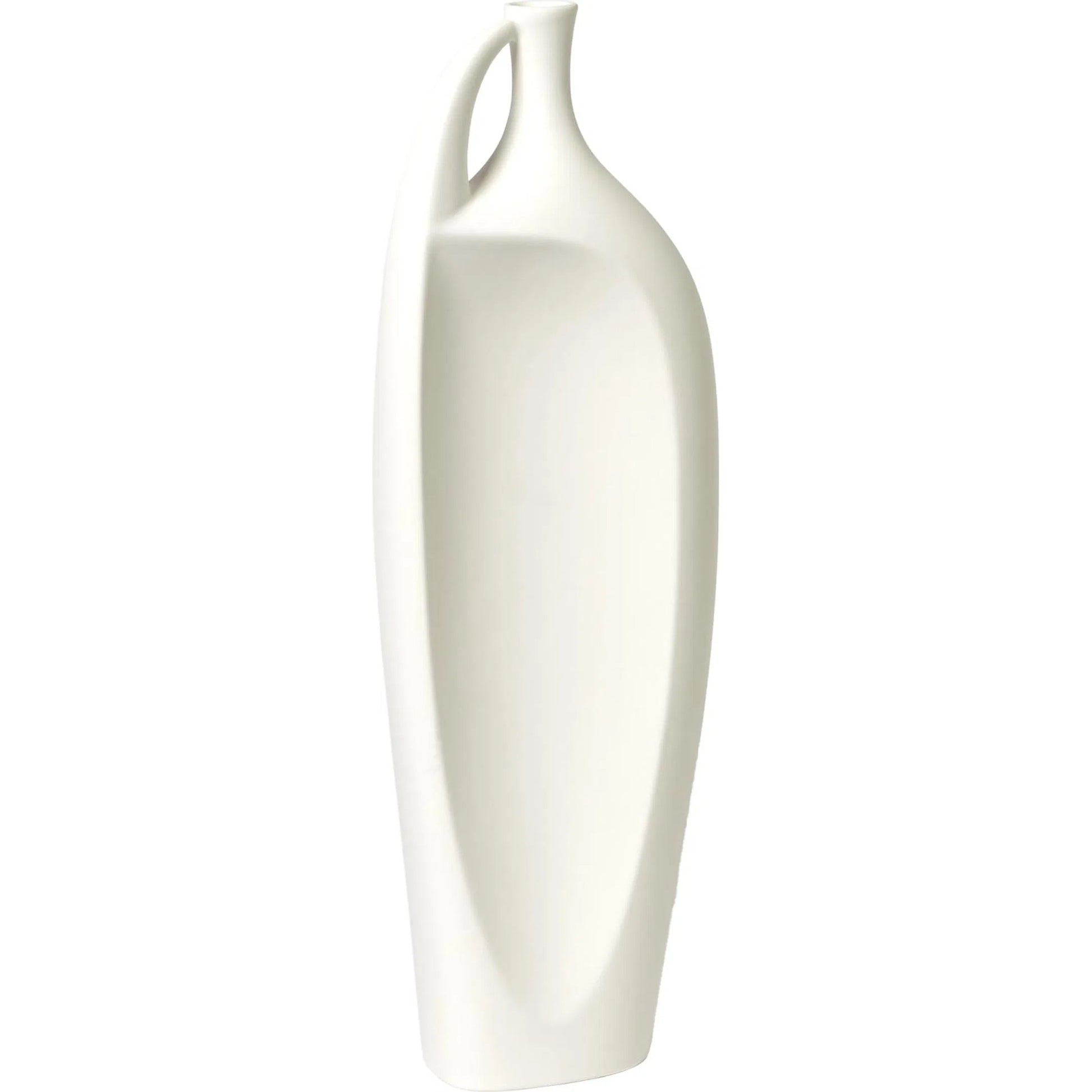 Indentation Vase by Global Views in matte white. Made from ceramic in a modern style.