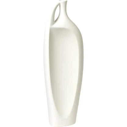 Indentation Vase by Global Views in matte white. Made from ceramic in a modern style.