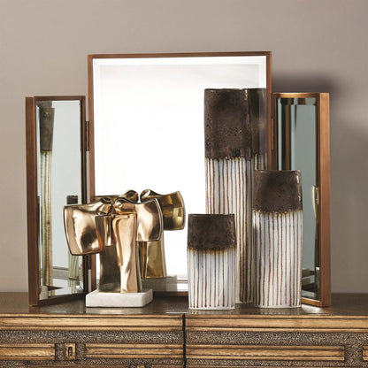 Tri Fold Vanity Mirror by Global Views. Made from unique in a transitional style.
