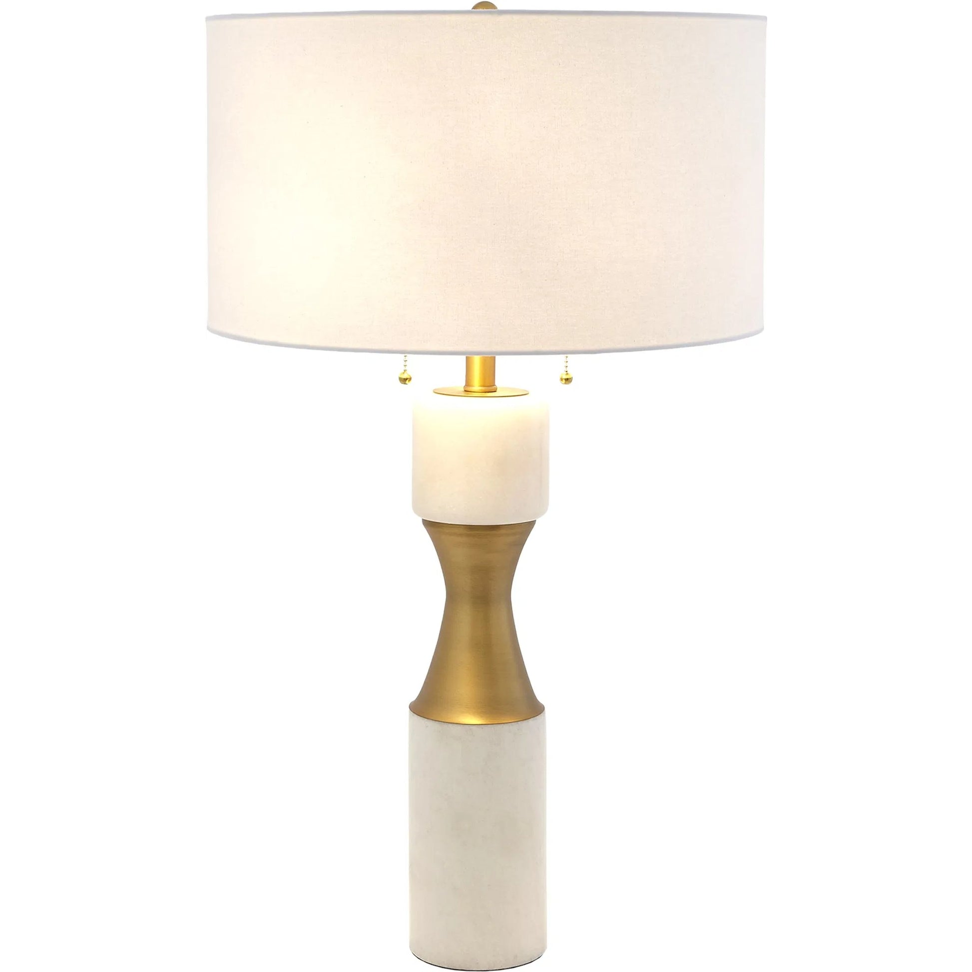 Marble Cinch Lamp by Global Views. Made from marble, brass in a transitional style.