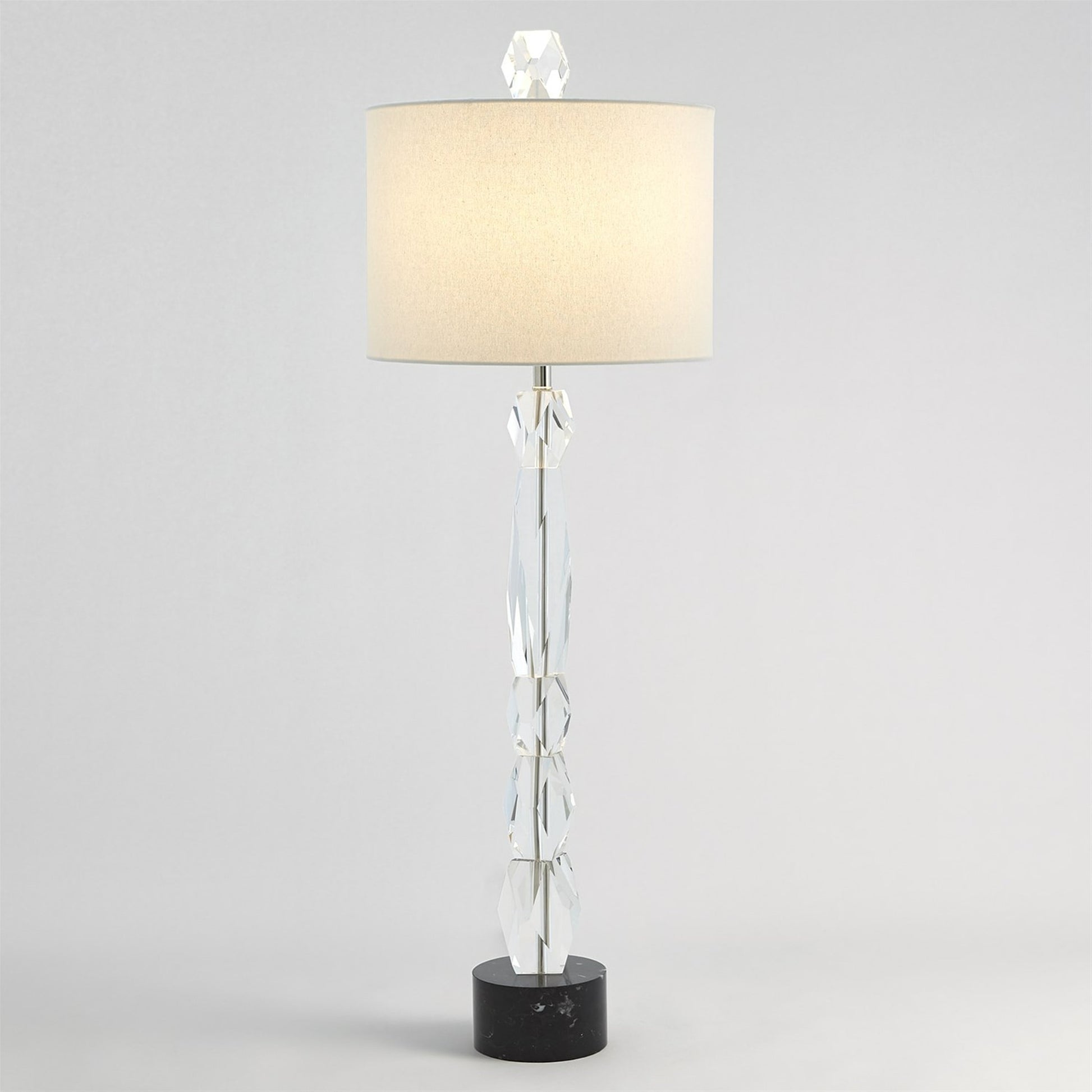 Facette Lamp W/Black Marble Base by Global Views. Made from crystal, marble in a eclectic & global style.