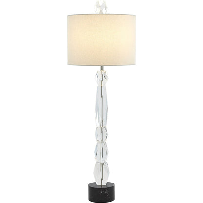 Facette Lamp W/Black Marble Base by Global Views. Made from crystal, marble in a eclectic & global style.