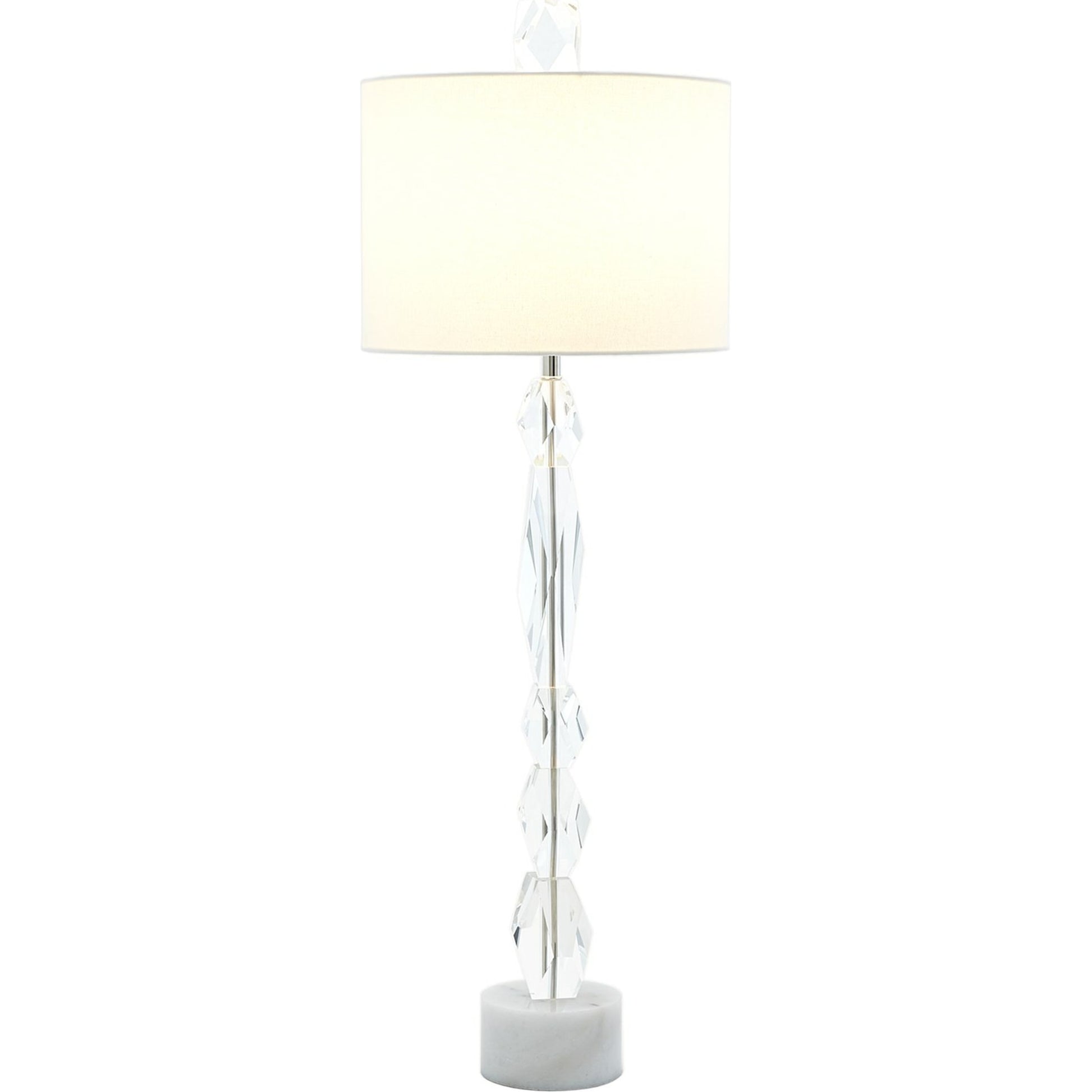 Facette Lamp W/White Marble Base by Global Views. Made from crystal, white marble in a eclectic & global style.