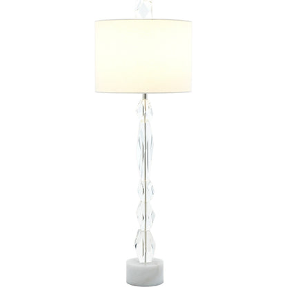 Facette Lamp W/White Marble Base by Global Views. Made from crystal, white marble in a eclectic & global style.
