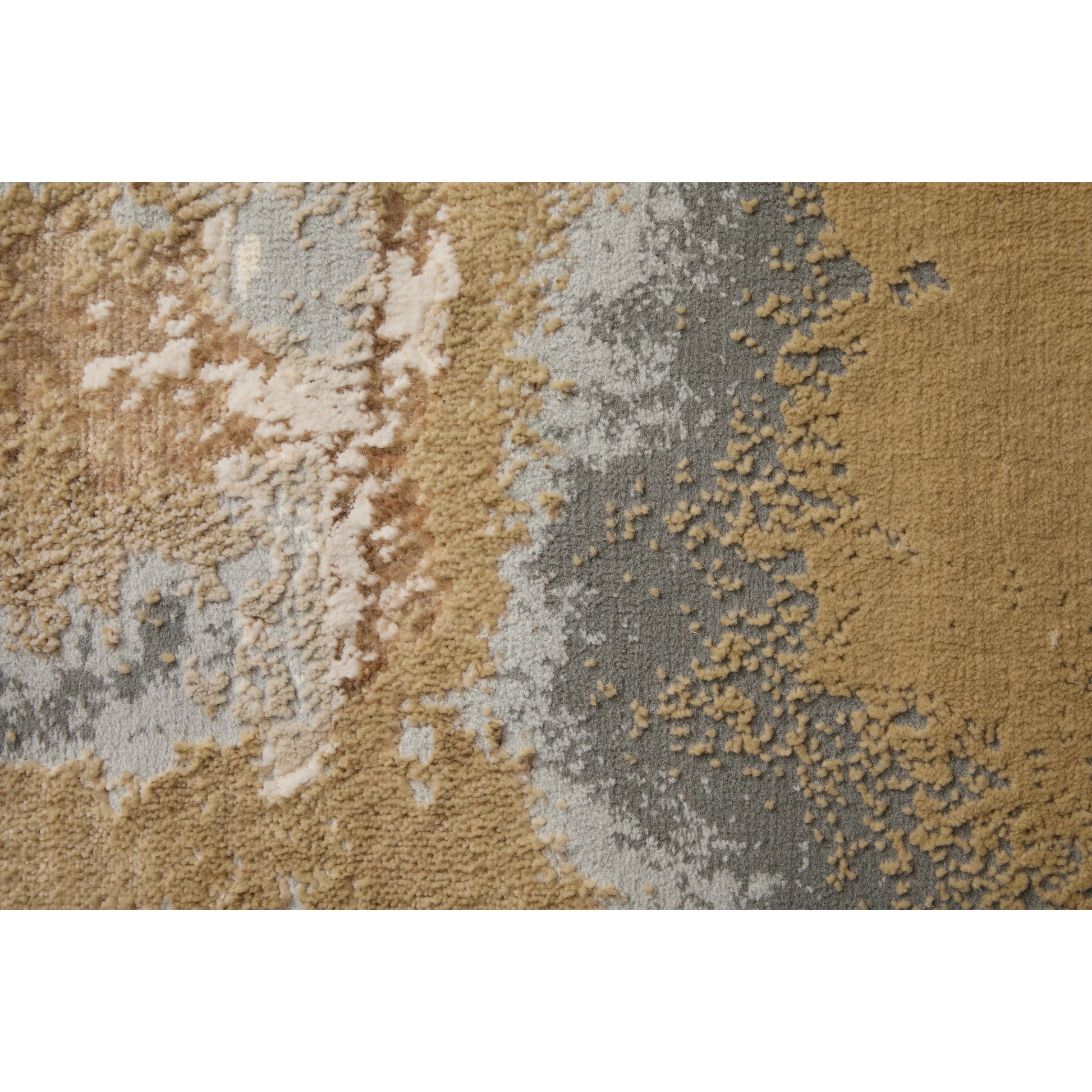 Aura Rug - 3737F by Feizy in gray, ivory, gold. Made from polyester, polypropylene in a unique style.