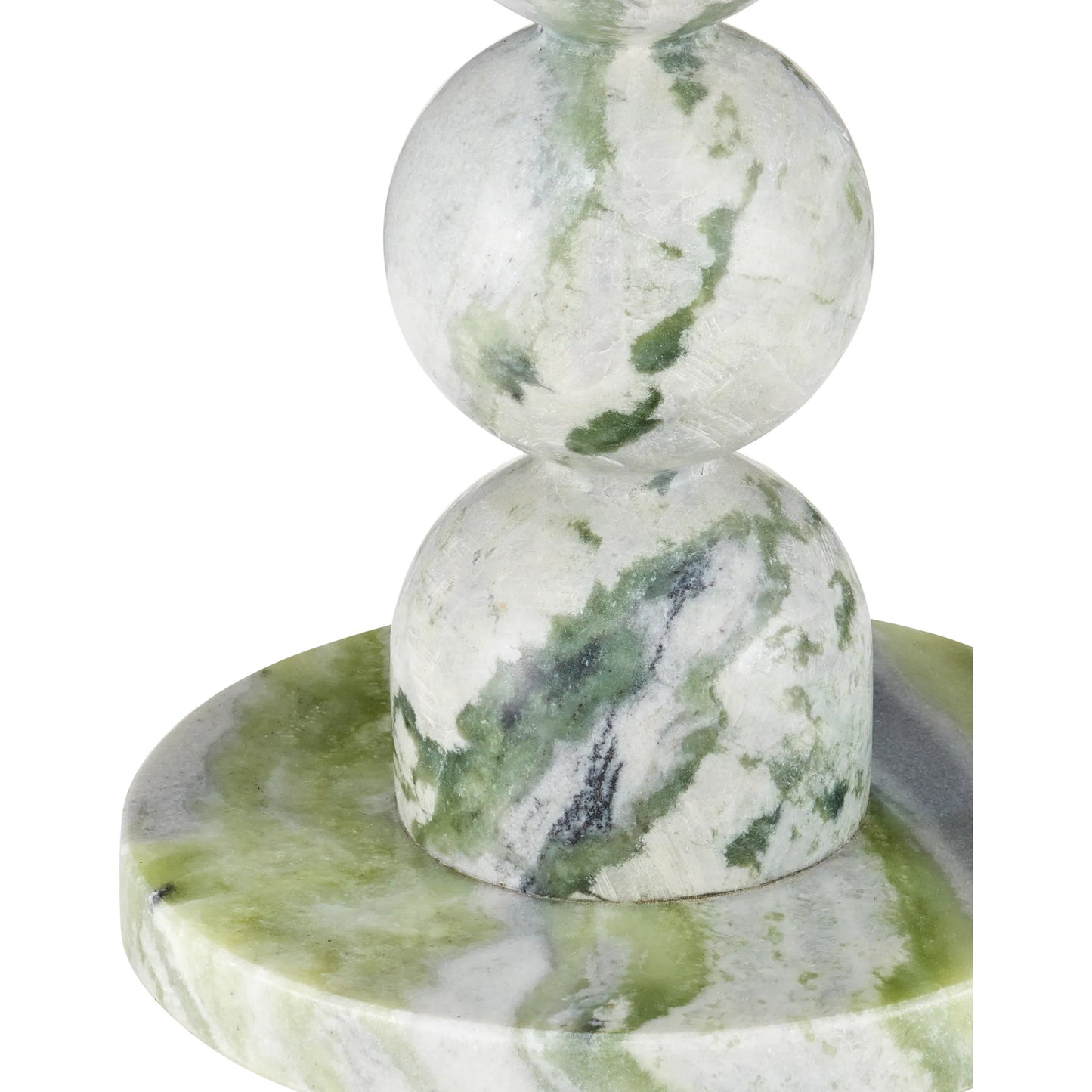 003 SI-2387172 | Closeup | Turner Green Onyx Accent Table by Currey and Company in natural. Made from green onyx marble in a modern style.