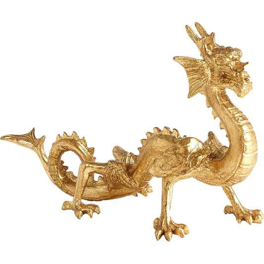 Standing Dragon by Global Views in gold leaf. Made from iron, cast iron in a eclectic & global style.