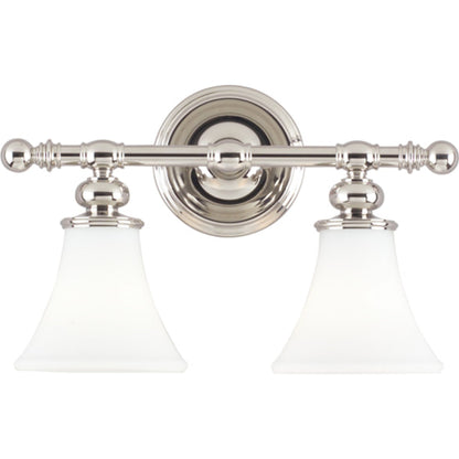 Weston Bath Bracket by Hudson Valley in polished nickel. Made from steel in a traditional style.