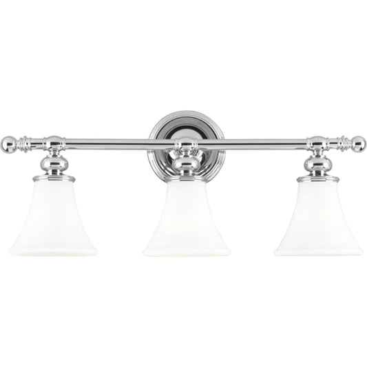 Weston Bath Bracket by Hudson Valley in polished nickel. Made from steel in a traditional style.
