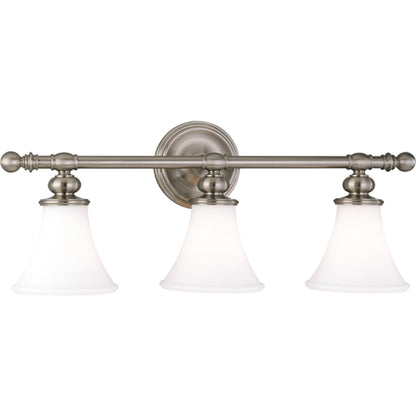 Weston Bath Bracket by Hudson Valley in polished nickel. Made from steel in a traditional style.