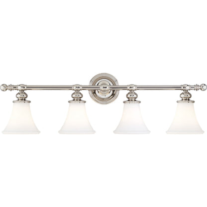 Weston Bath Bracket by Hudson Valley in polished nickel. Made from steel in a traditional style.