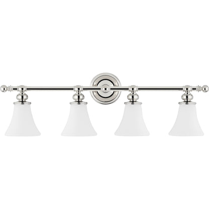 Weston Bath Bracket by Hudson Valley in polished nickel. Made from steel in a traditional style.