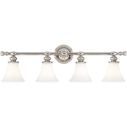 Weston Bath Bracket by Hudson Valley in polished nickel. Made from steel in a traditional style.