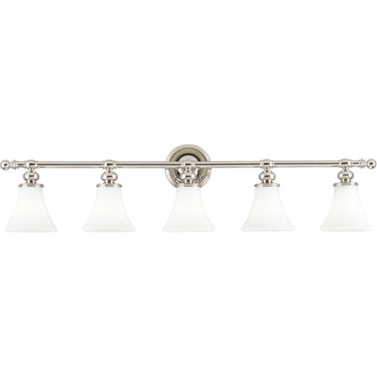 Weston Bath Bracket by Hudson Valley in polished nickel. Made from steel in a traditional style.