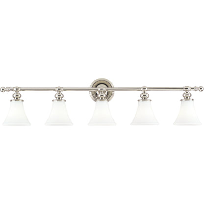 Weston Bath Bracket by Hudson Valley in polished nickel. Made from steel in a traditional style.