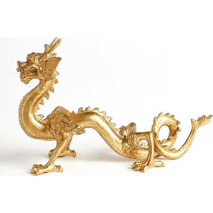 Standing Dragon by Global Views in gold leaf. Made from iron, cast iron in a eclectic & global style.