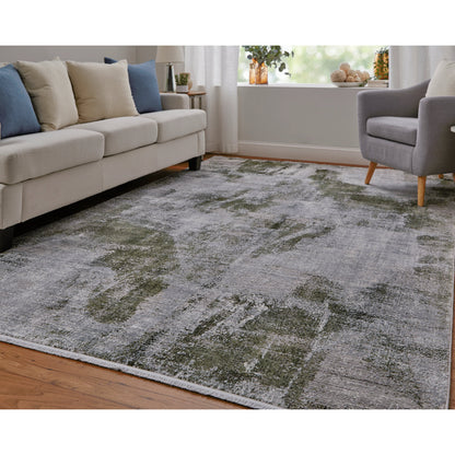 Cadiz Ikat Rug - 86639N5F by Feizy in gray, green, silver. Made from viscose, acrylic in a unique style.