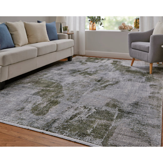 Cadiz Ikat Rug - 86639N5F by Feizy in gray, green, silver. Made from viscose, acrylic in a unique style.