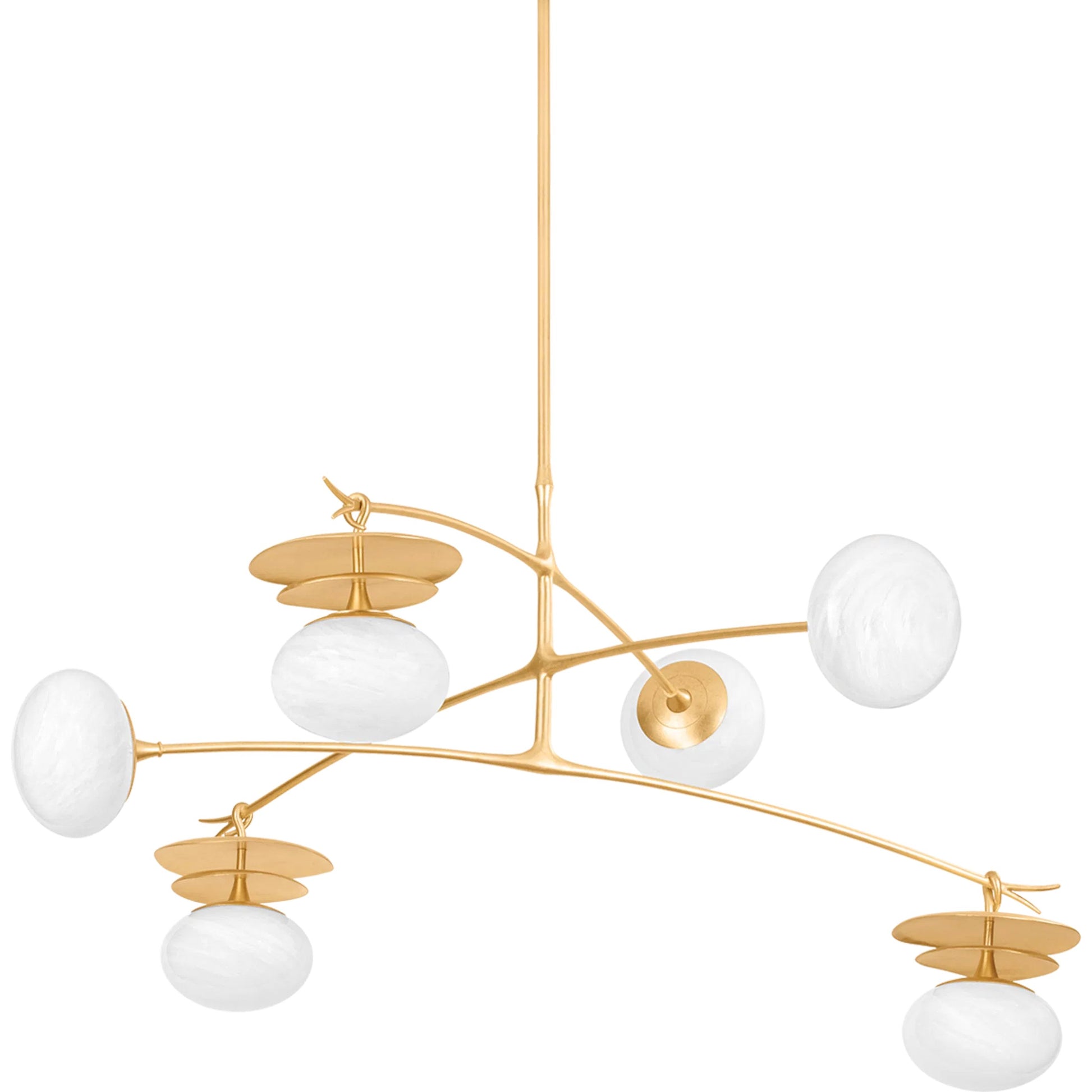 Ceylon Pendant by Corbett in vintage gold leaf. Made from iron in a modern style.