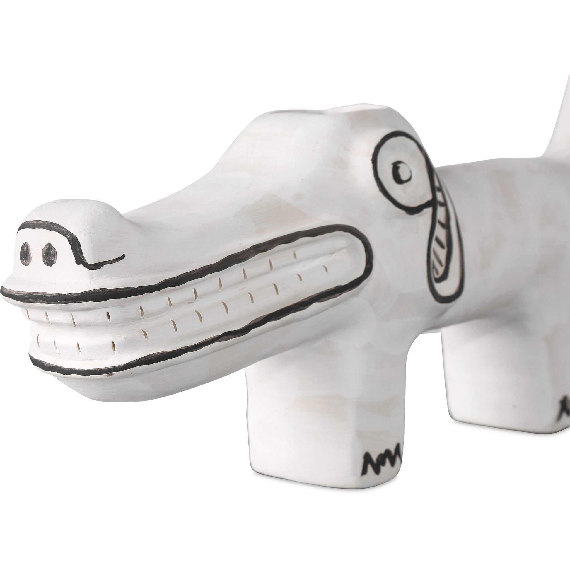 Spot the Dog by Currey and Company in washed white, black. Made from porcelain in a eclectic & global style.