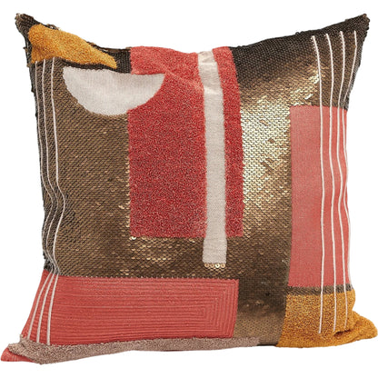 Modernist Pillow by Global Views in natural. Made from shell: 100% cotton, lining: 100% cotton, emb: acrylic, beads in a modern style.