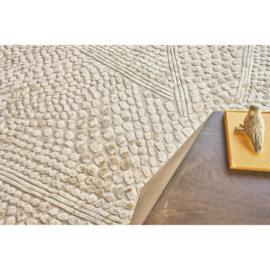 Overture Rug - Beige by Exquisite Rugs in beige. Made from new zealand wool, bamboo silk in a unique style.