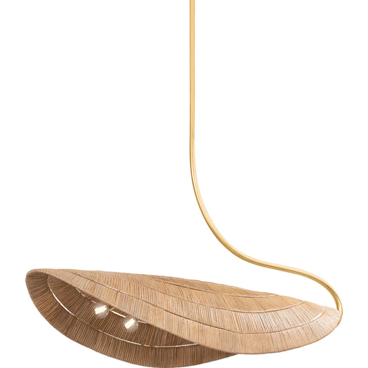Medea Linear by Corbett in gold leaf. Made from natural woven in a rustic style.