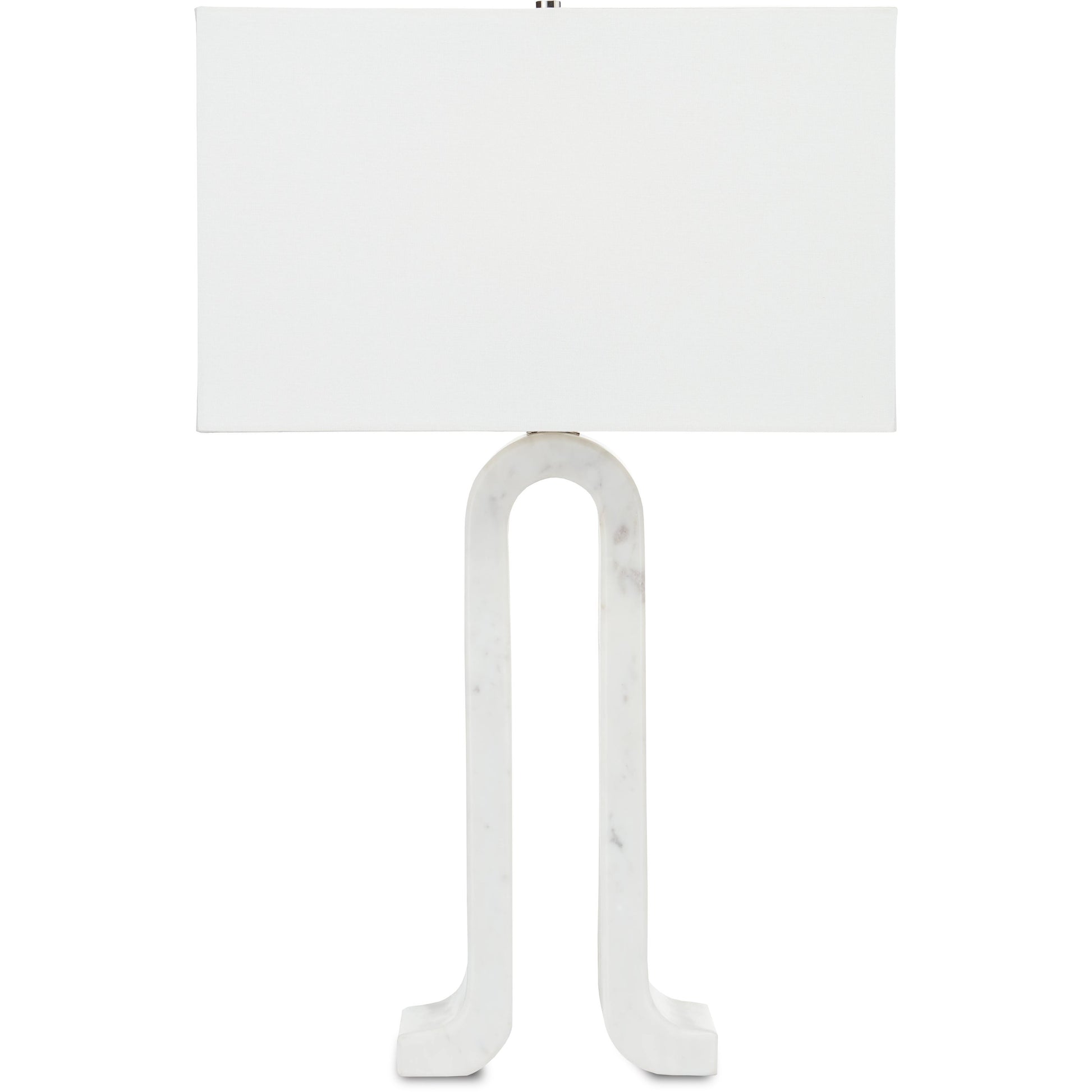 Leo Table Lamp by Currey and Company in white marble. Made from marble in a modern style.