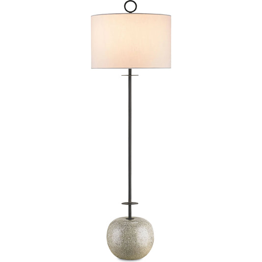 Atlas Console Lamp by Currey and Company in black smith, polished. Made from wrought iron, concrete in a modern style.