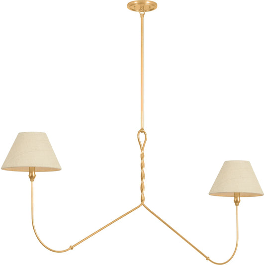 Dekalb Linear by Hudson Valley in vintage gold leaf. Made from steel in a unique style.