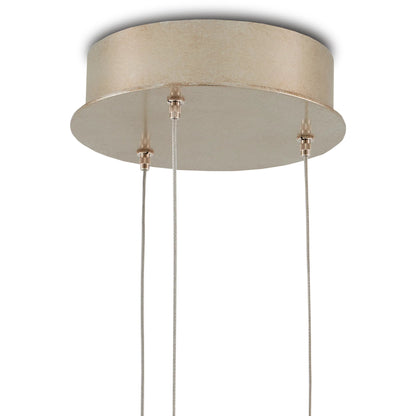 Posh 3-Light Multi-Drop Pendant by Currey and Company in white, silver. Made from ceramic, metal in a modern style.