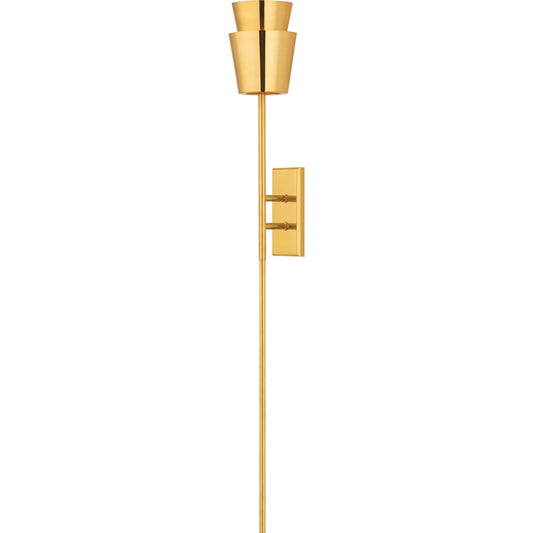 Buenos Aires Wall Sconce by Corbett in vintage brass. Made from brass in a unique style.