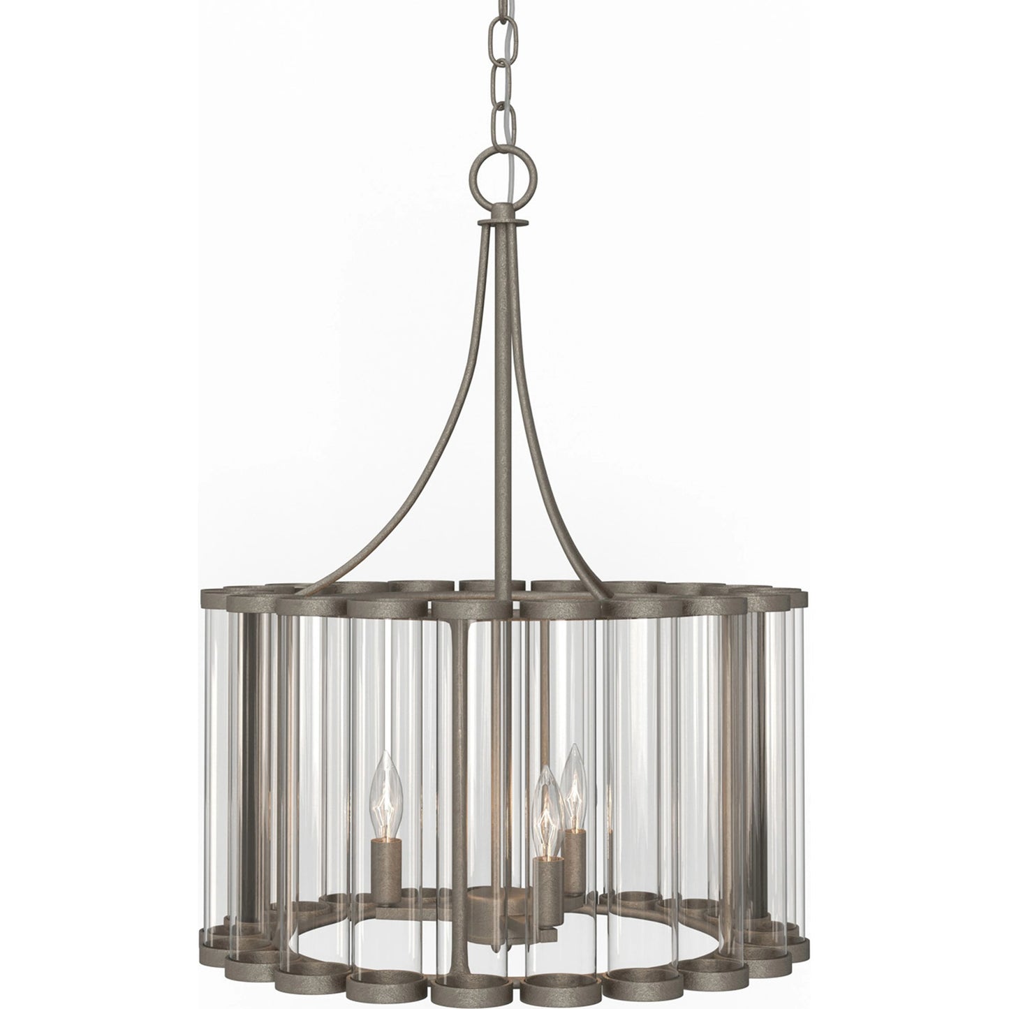 003 SI-1965954 | Additional Silo | Bridgewater Chandelier by Lumanity in light sand mercury. Made from iron, glass in a traditional style.